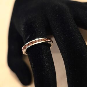 Anthropologie Swarovski Pink Crystal Ring Size 5